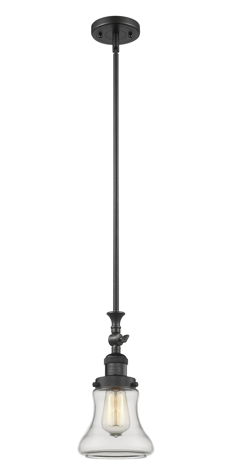 One Light Mini Pendant by Innovations - Franklin Restoration Collection, Matte Black Finish - 206-BK-G192