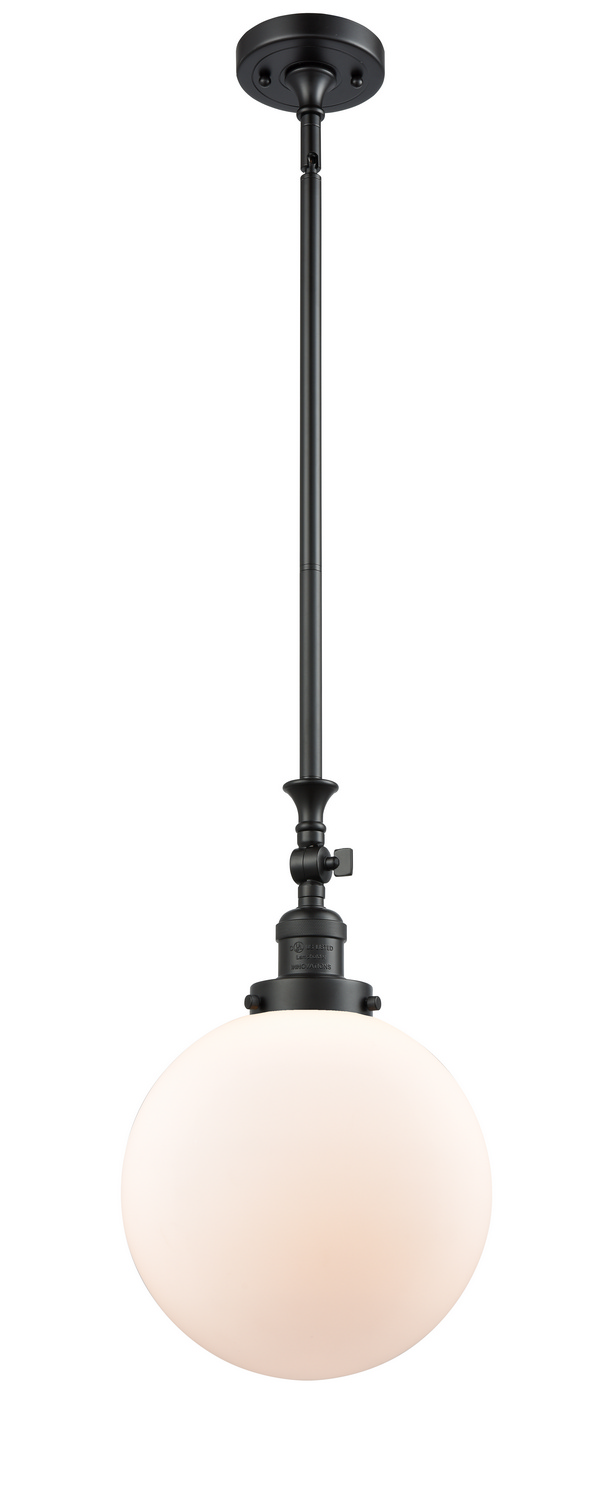 One Light Mini Pendant by Innovations - Franklin Restoration Collection, Matte Black Finish - 206-BK-G201-10