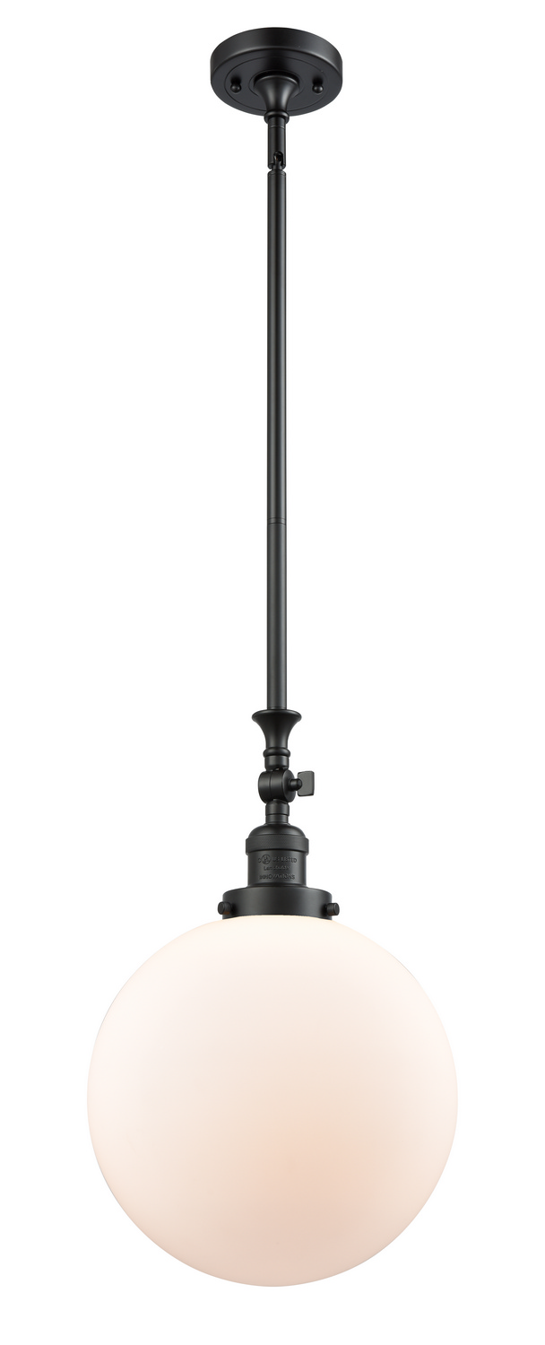 One Light Mini Pendant by Innovations - Franklin Restoration Collection, Matte Black Finish - 206-BK-G201-12
