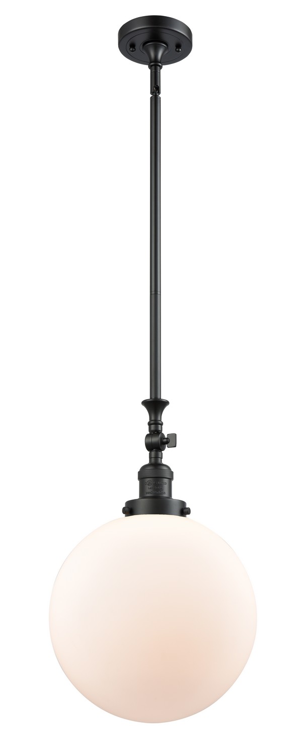 LED Mini Pendant by Innovations - Franklin Restoration Collection, Matte Black Finish - 206-BK-G201-12-LED