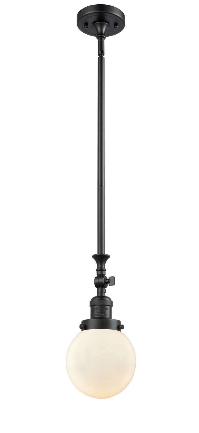 LED Mini Pendant by Innovations - Franklin Restoration Collection, Matte Black Finish - 206-BK-G201-6-LED