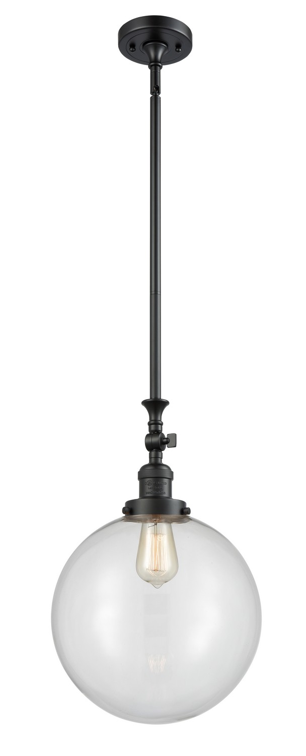 LED Mini Pendant by Innovations - Franklin Restoration Collection, Matte Black Finish - 206-BK-G202-12-LED