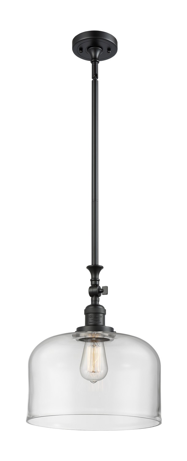 One Light Mini Pendant by Innovations - Franklin Restoration Collection, Matte Black Finish - 206-BK-G72-L