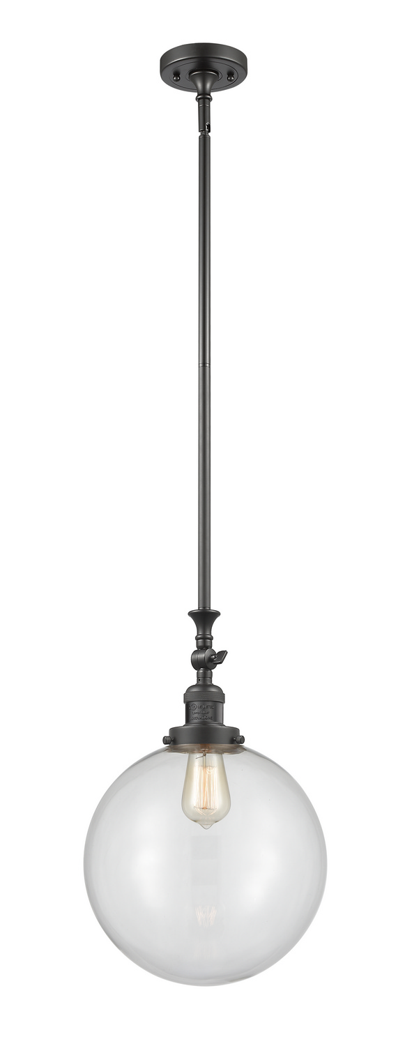 One Light Mini Pendant by Innovations - Franklin Restoration Collection, Oil Rubbed Bronze Finish - 206-OB-G202-12