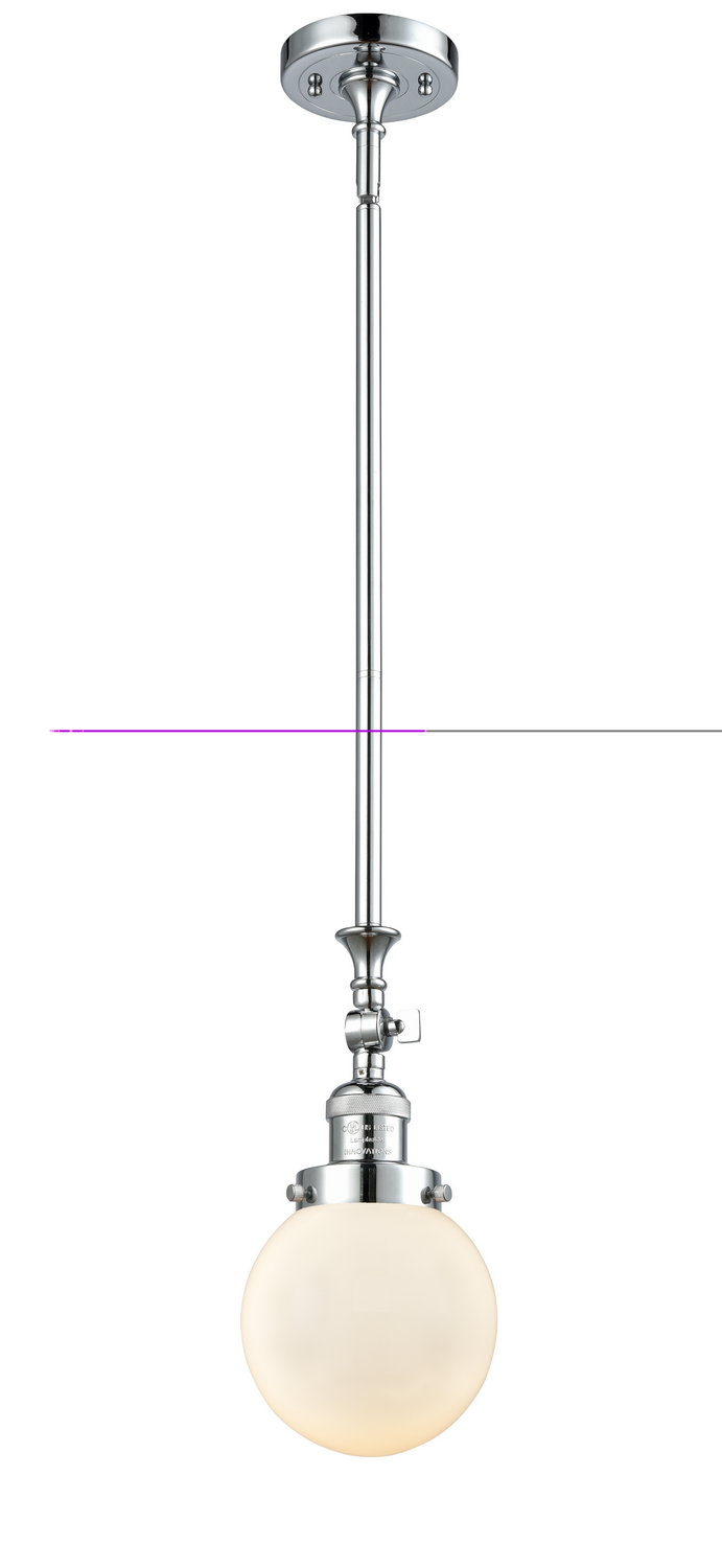 One Light Mini Pendant by Innovations - Franklin Restoration Collection, Polished Chrome Finish - 206-PC-G201-6