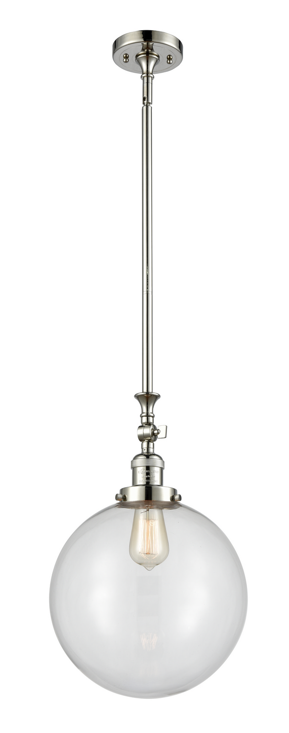 One Light Mini Pendant by Innovations - Franklin Restoration Collection, Polished Nickel Finish - 206-PN-G202-12