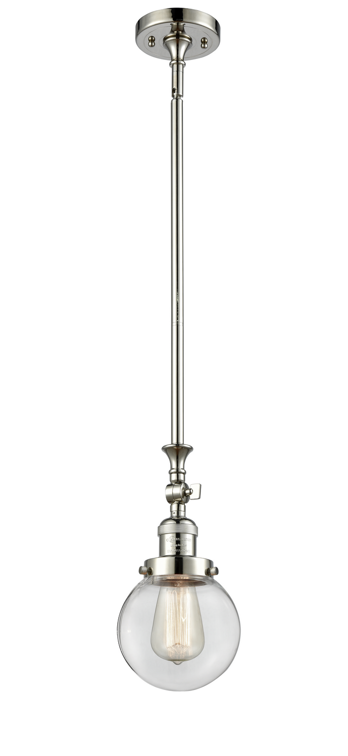 LED Mini Pendant by Innovations - Franklin Restoration Collection, Polished Nickel Finish - 206-PN-G202-6-LED