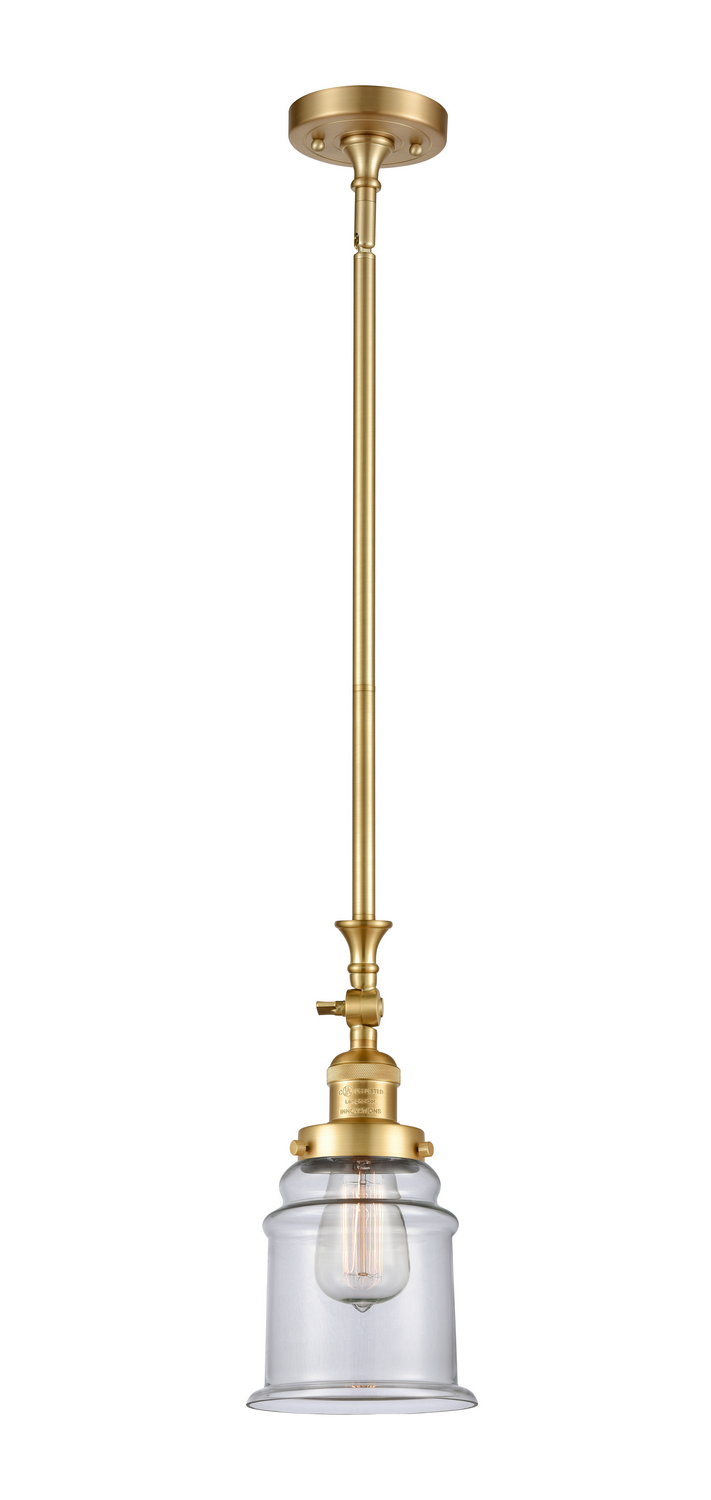 One Light Mini Pendant by Innovations - Franklin Restoration Collection, Satin Gold Finish - 206-SG-G182