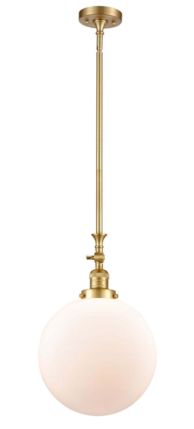 One Light Mini Pendant by Innovations - Franklin Restoration Collection, Satin Gold Finish - 206-SG-G201-12