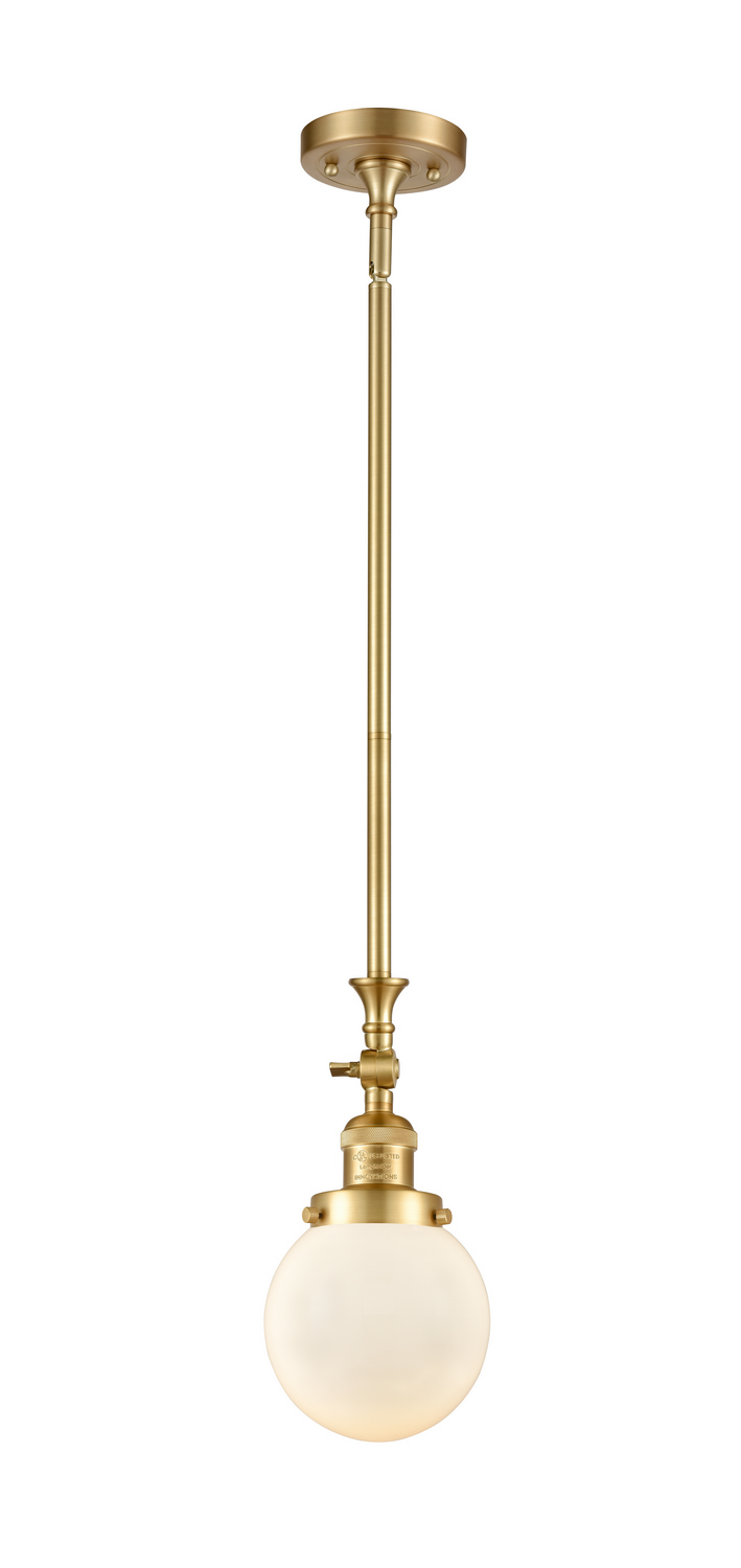 One Light Mini Pendant by Innovations - Franklin Restoration Collection, Satin Gold Finish - 206-SG-G201-6