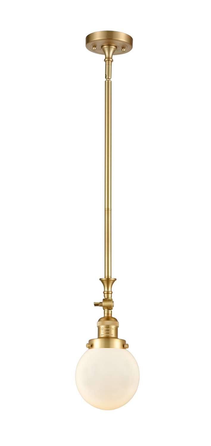 LED Mini Pendant by Innovations - Franklin Restoration Collection, Satin Gold Finish - 206-SG-G201-6-LED