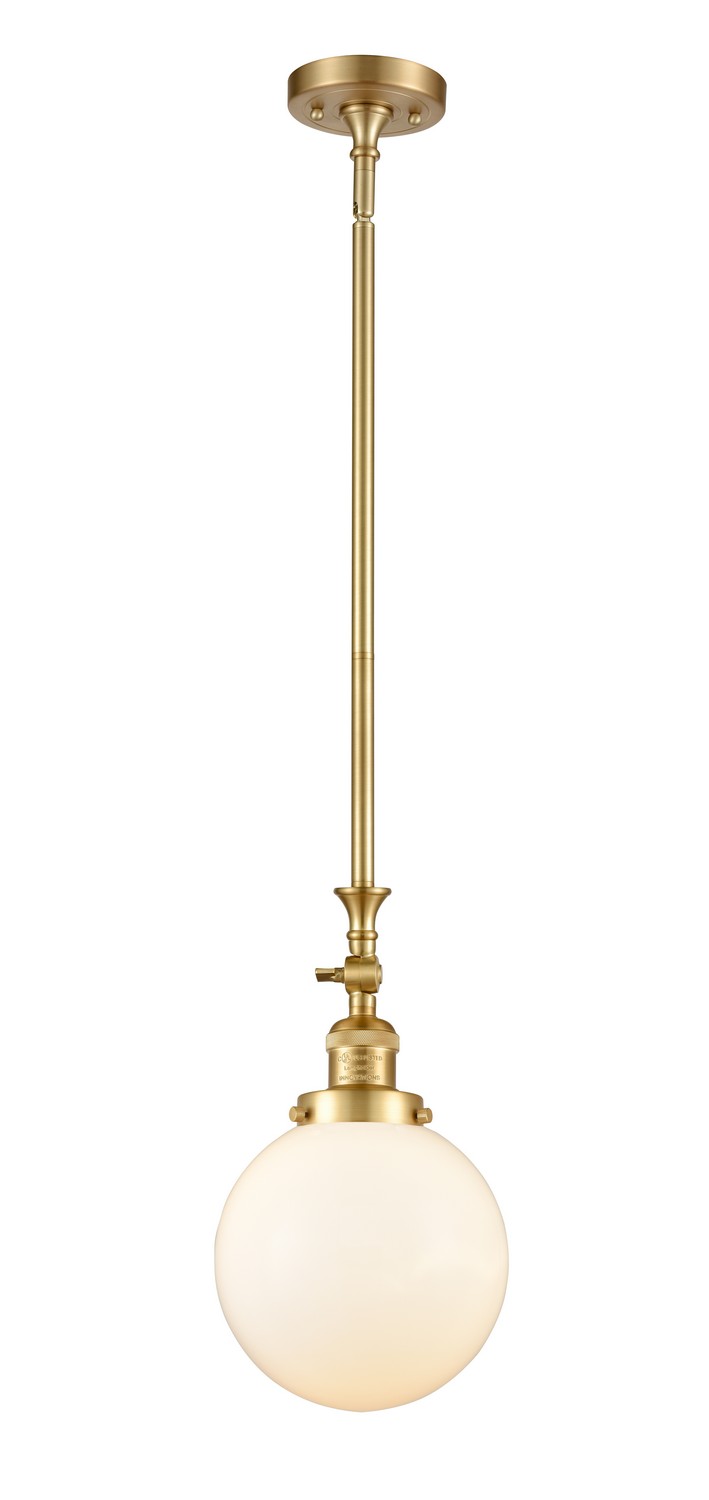 LED Mini Pendant by Innovations - Franklin Restoration Collection, Satin Gold Finish - 206-SG-G201-8-LED