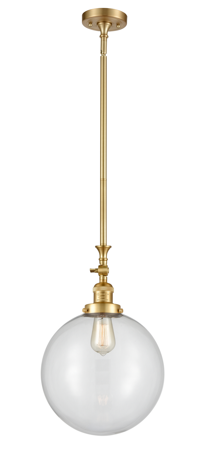One Light Mini Pendant by Innovations - Franklin Restoration Collection, Satin Gold Finish - 206-SG-G202-12