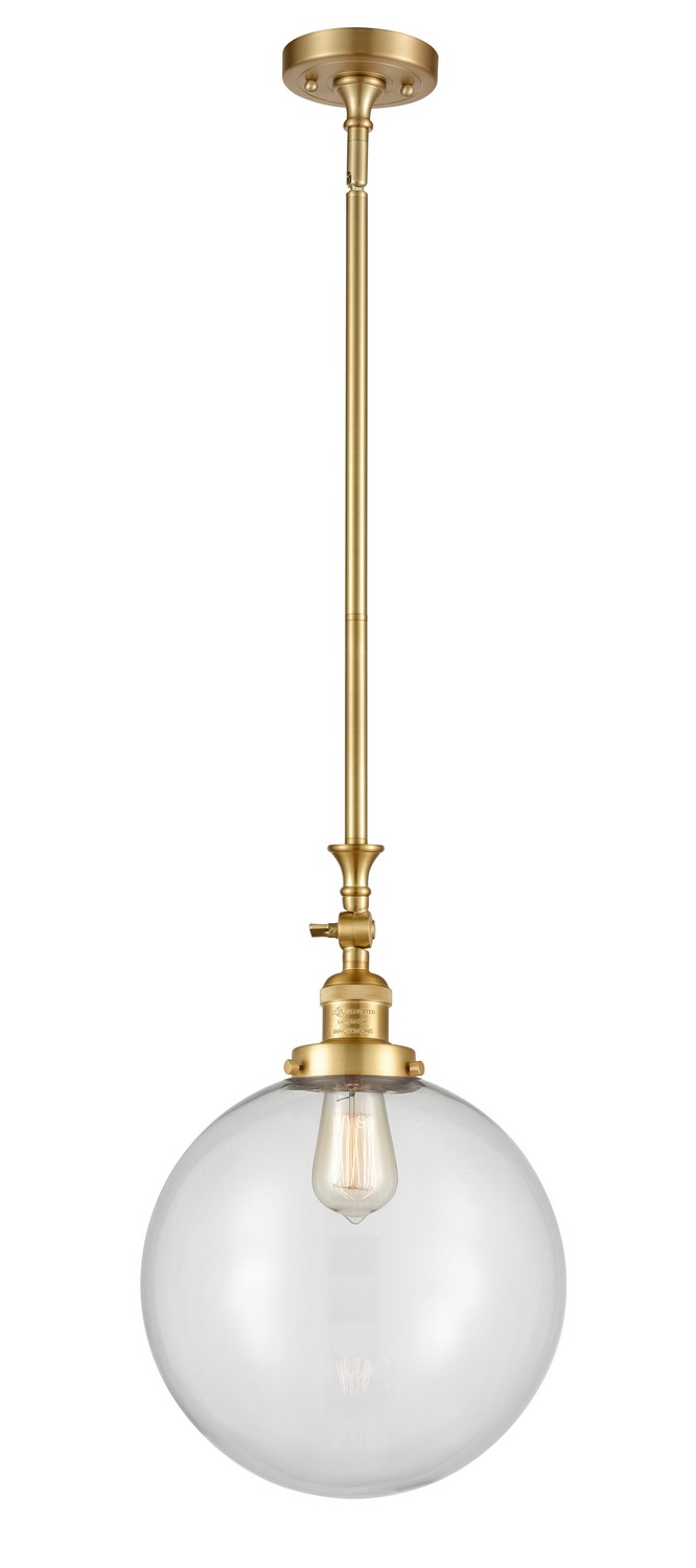 LED Mini Pendant by Innovations - Franklin Restoration Collection, Satin Gold Finish - 206-SG-G202-12-LED