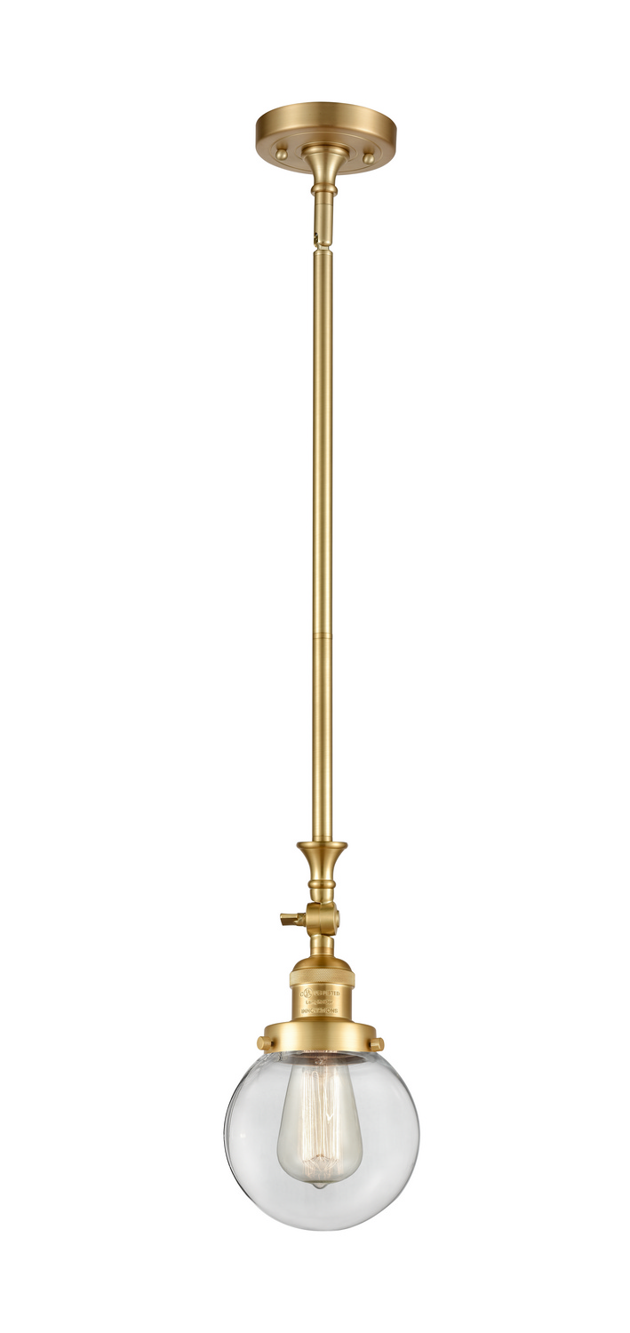 One Light Mini Pendant by Innovations - Franklin Restoration Collection, Satin Gold Finish - 206-SG-G202-6