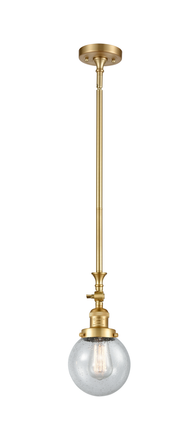 One Light Mini Pendant by Innovations - Franklin Restoration Collection, Satin Gold Finish - 206-SG-G204-6