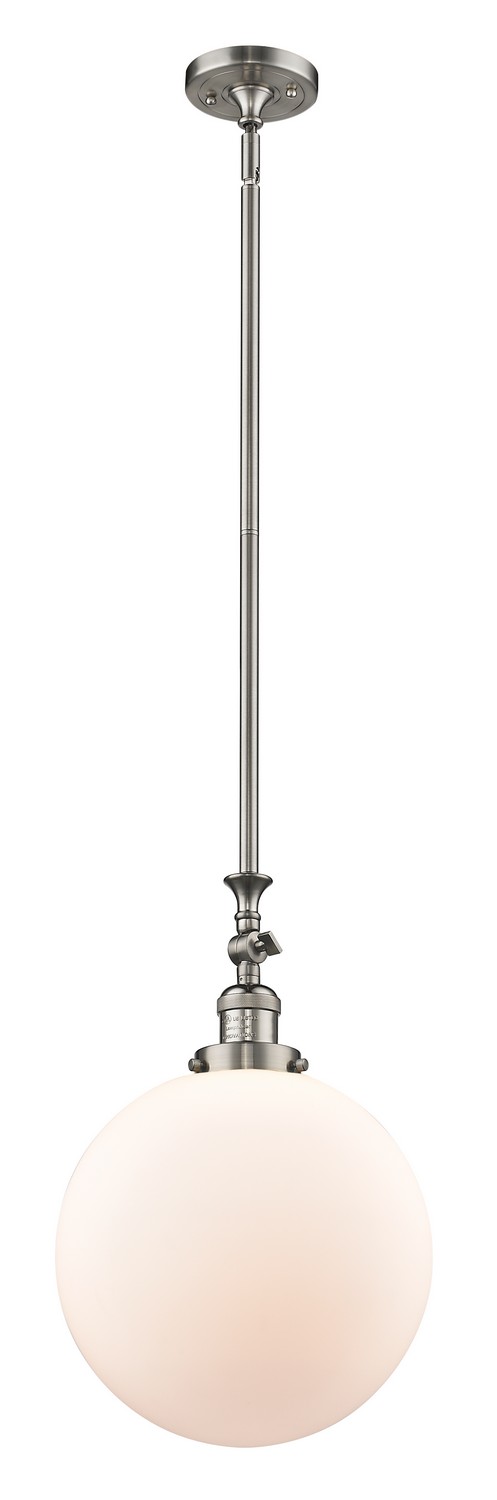 LED Mini Pendant by Innovations - Franklin Restoration Collection, Brushed Satin Nickel Finish - 206-SN-G201-12-LED