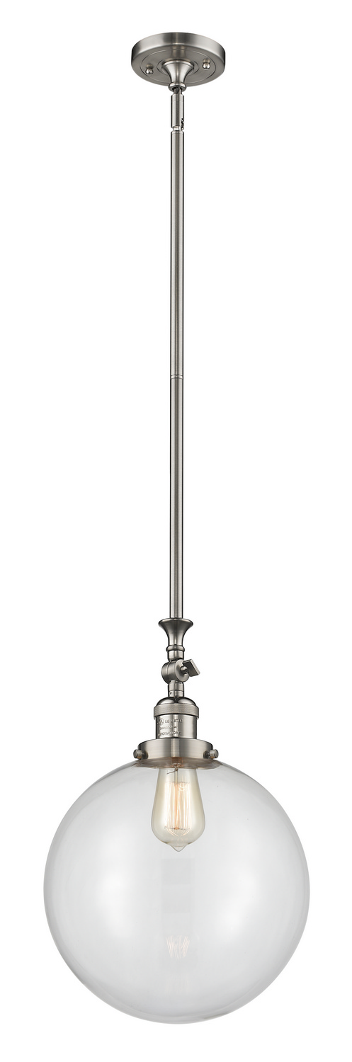 One Light Mini Pendant by Innovations - Franklin Restoration Collection, Brushed Satin Nickel Finish - 206-SN-G202-12