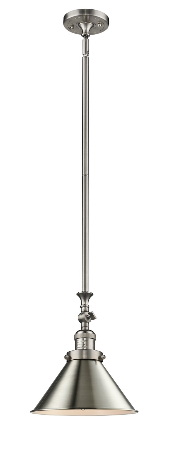 LED Mini Pendant by Innovations - Franklin Restoration Collection, Brushed Satin Nickel Finish - 206-SN-M10-SN-LED