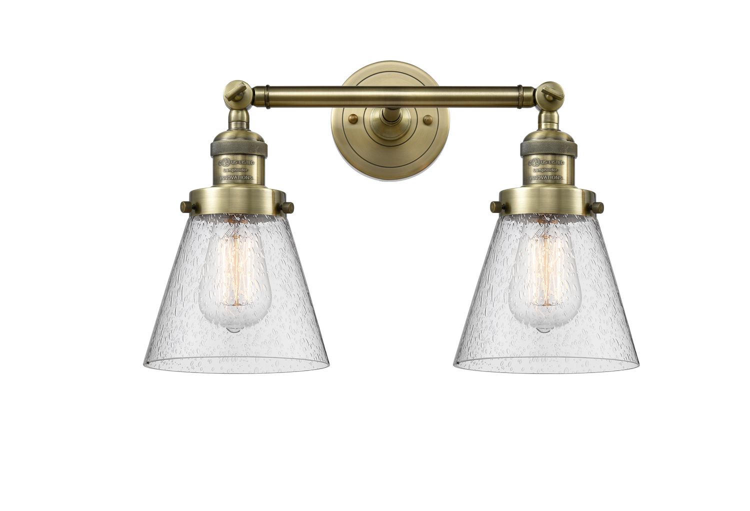 LED Bath Vanity by Innovations - Franklin Restoration Collection, Antique Brass Finish - 208-AB-G64-LED