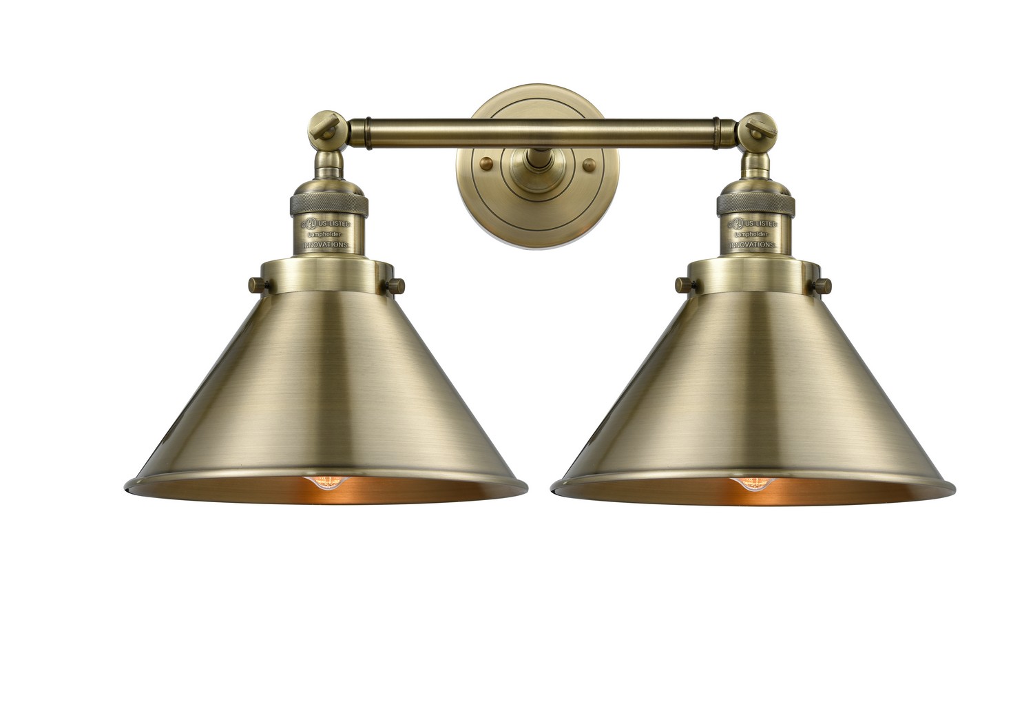 LED Bath Vanity by Innovations - Franklin Restoration Collection, Antique Brass Finish - 208-AB-M10-AB-LED