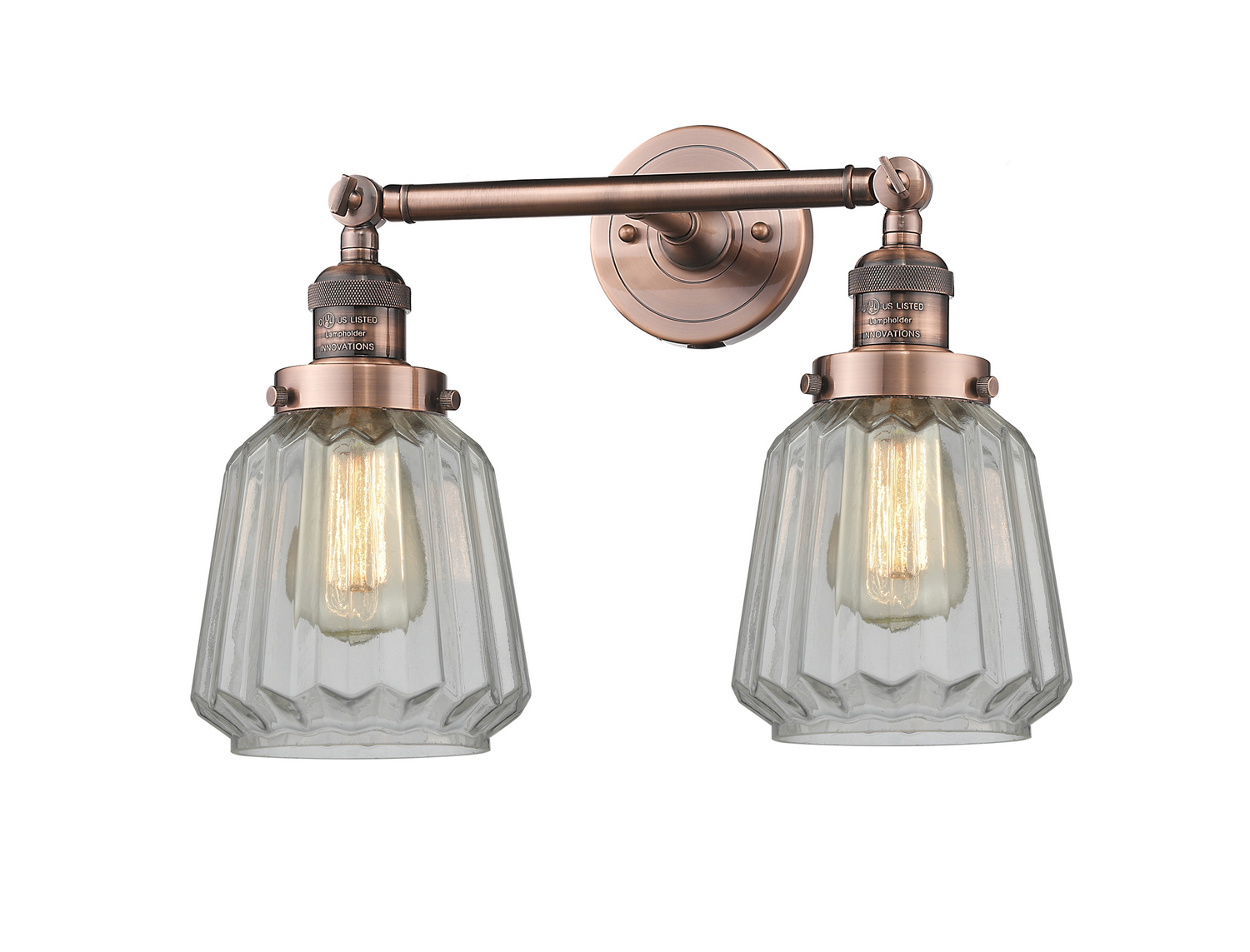 LED Bath Vanity by Innovations - Franklin Restoration Collection, Antique Copper Finish - 208-AC-G142-LED