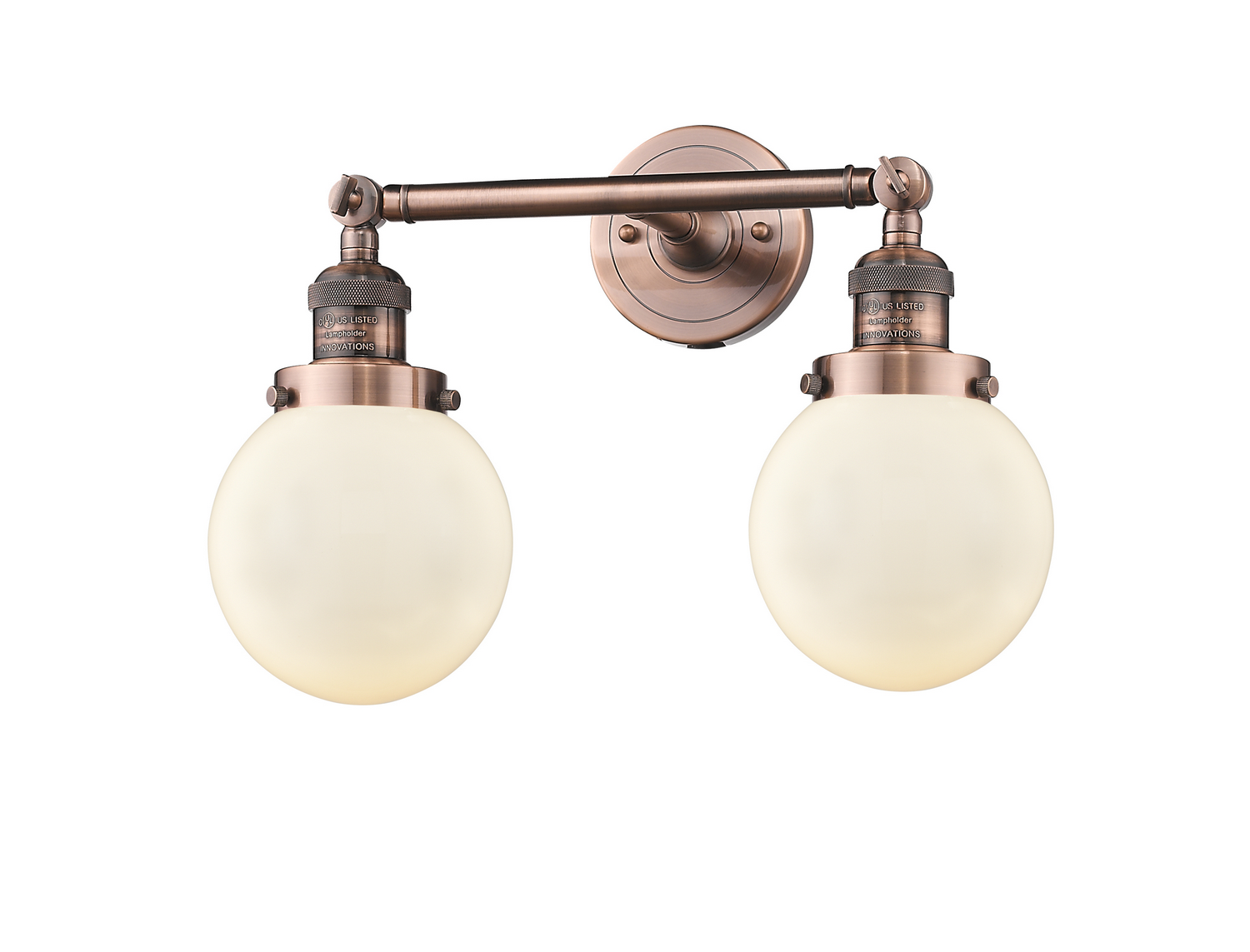 LED Bath Vanity by Innovations - Franklin Restoration Collection, Antique Copper Finish - 208-AC-G201-6-LED
