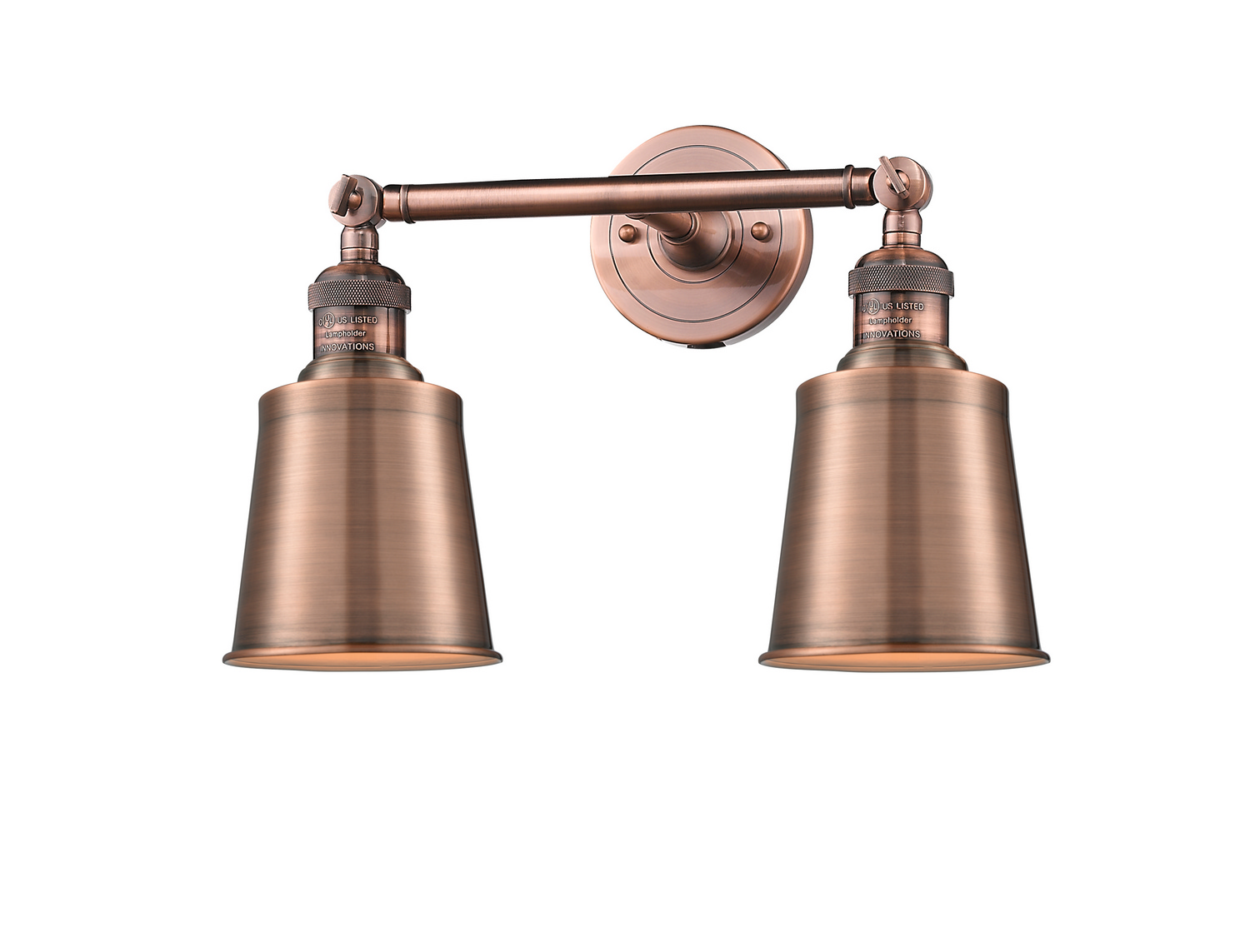 Two Light Bath Vanity by Innovations - Franklin Restoration Collection, Antique Copper Finish - 208-AC-M9-AC