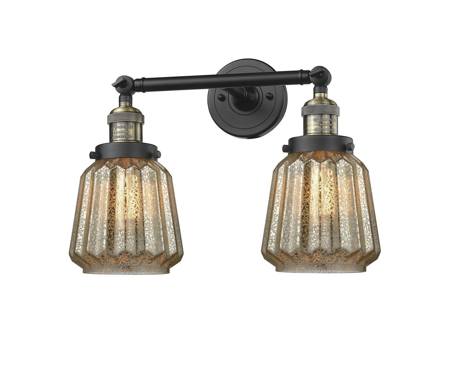 LED Bath Vanity by Innovations - Franklin Restoration Collection, Black Antique Brass Finish - 208-BAB-G146-LED