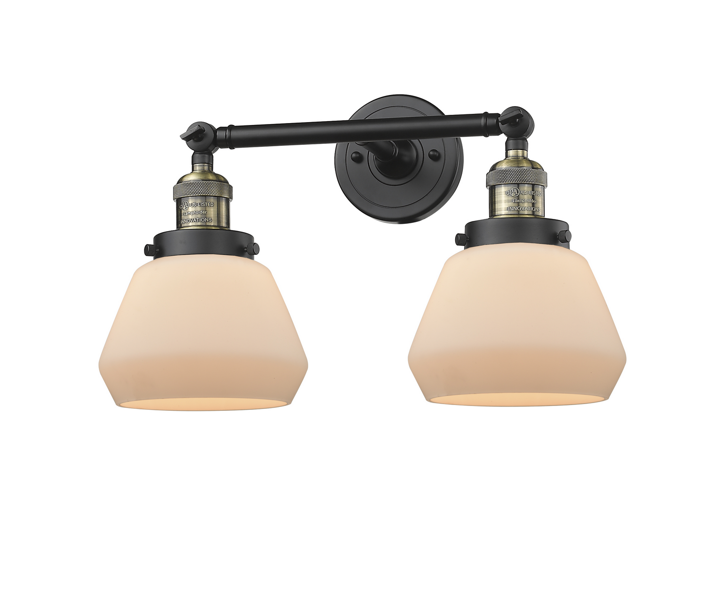 Two Light Bath Vanity by Innovations - Franklin Restoration Collection, Black Antique Brass Finish - 208-BAB-G171