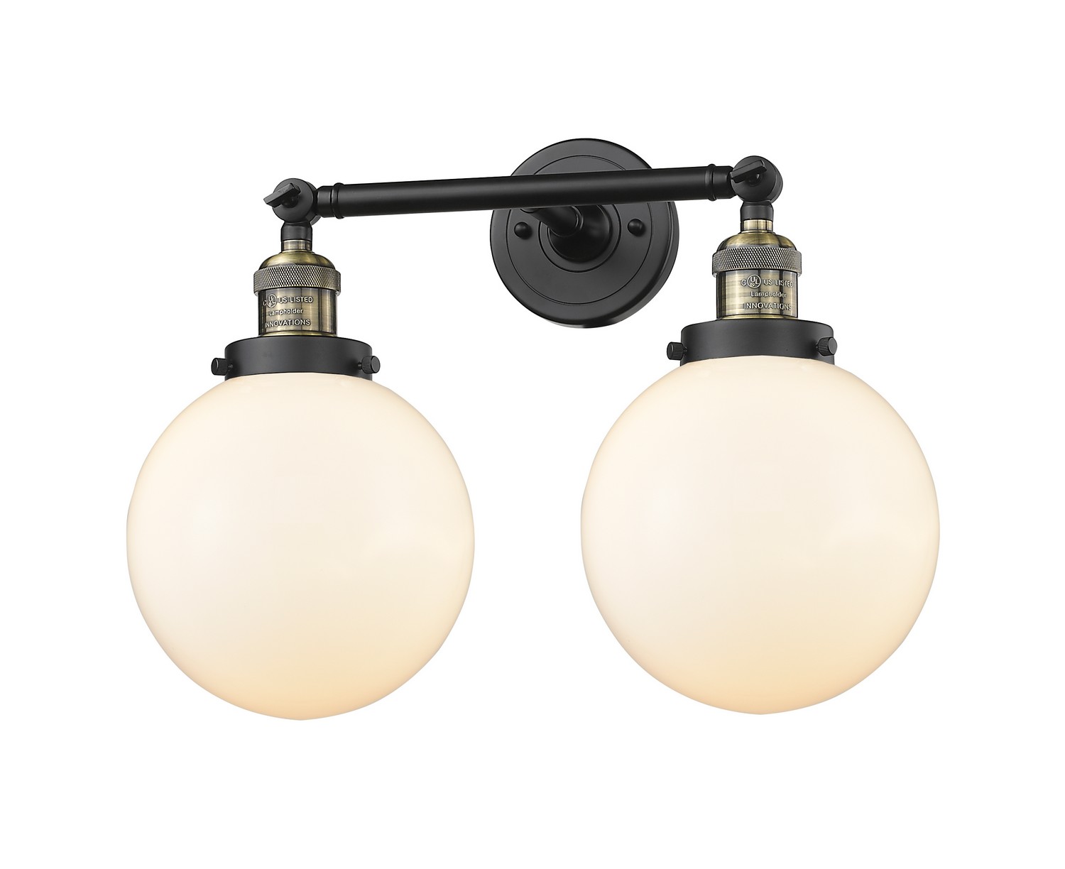 LED Bath Vanity by Innovations - Franklin Restoration Collection, Black Antique Brass Finish - 208-BAB-G201-8-LED