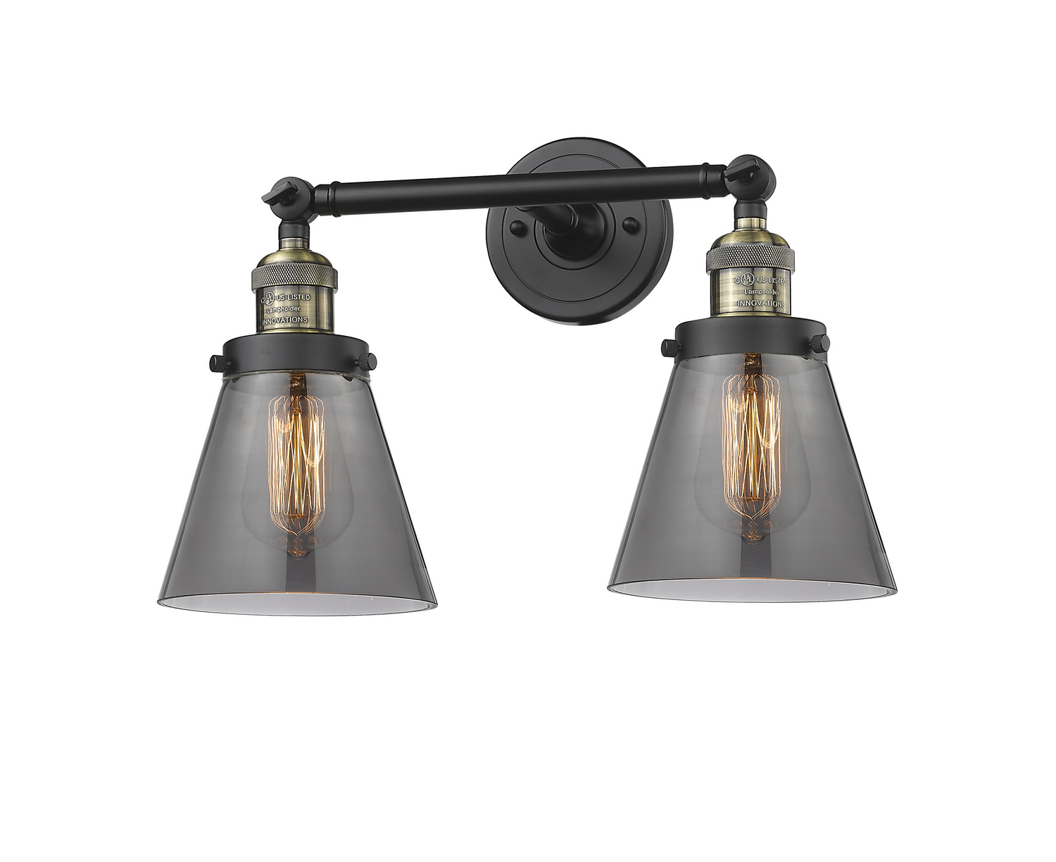 Two Light Bath Vanity by Innovations - Franklin Restoration Collection, Black Antique Brass Finish - 208-BAB-G63
