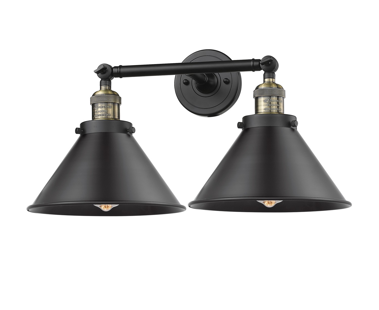 LED Bath Vanity by Innovations - Franklin Restoration Collection, Black Antique Brass Finish - 208-BAB-M10-BK-LED