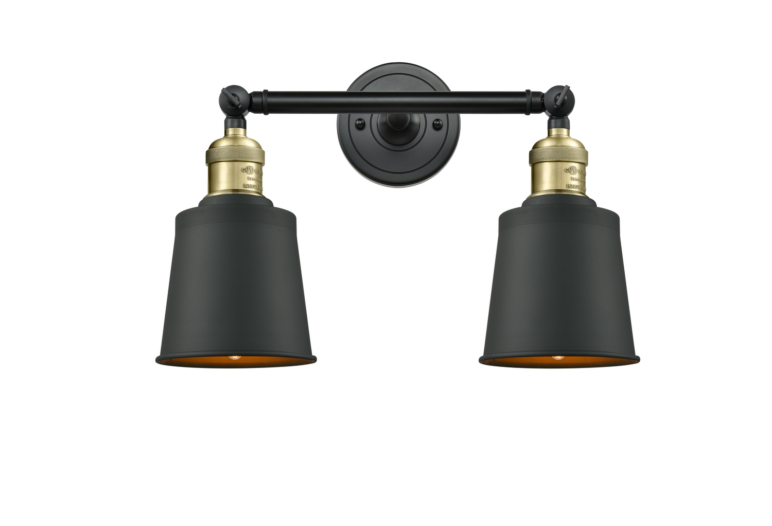 Two Light Bath Vanity by Innovations - Franklin Restoration Collection, Black Antique Brass Finish - 208-BAB-M9-BK