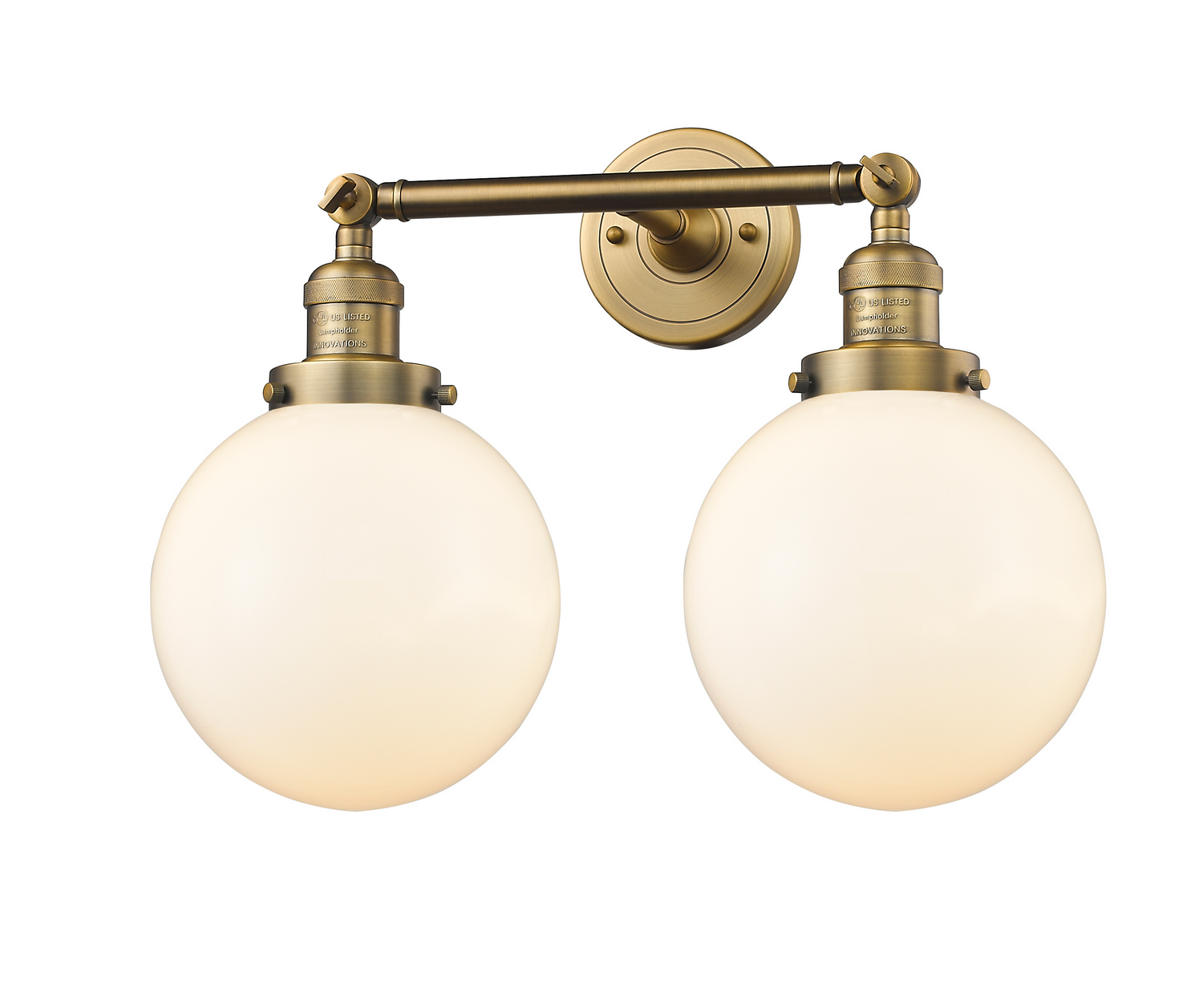 Two Light Bath Vanity by Innovations - Franklin Restoration Collection, Brushed Brass Finish - 208-BB-G201-8