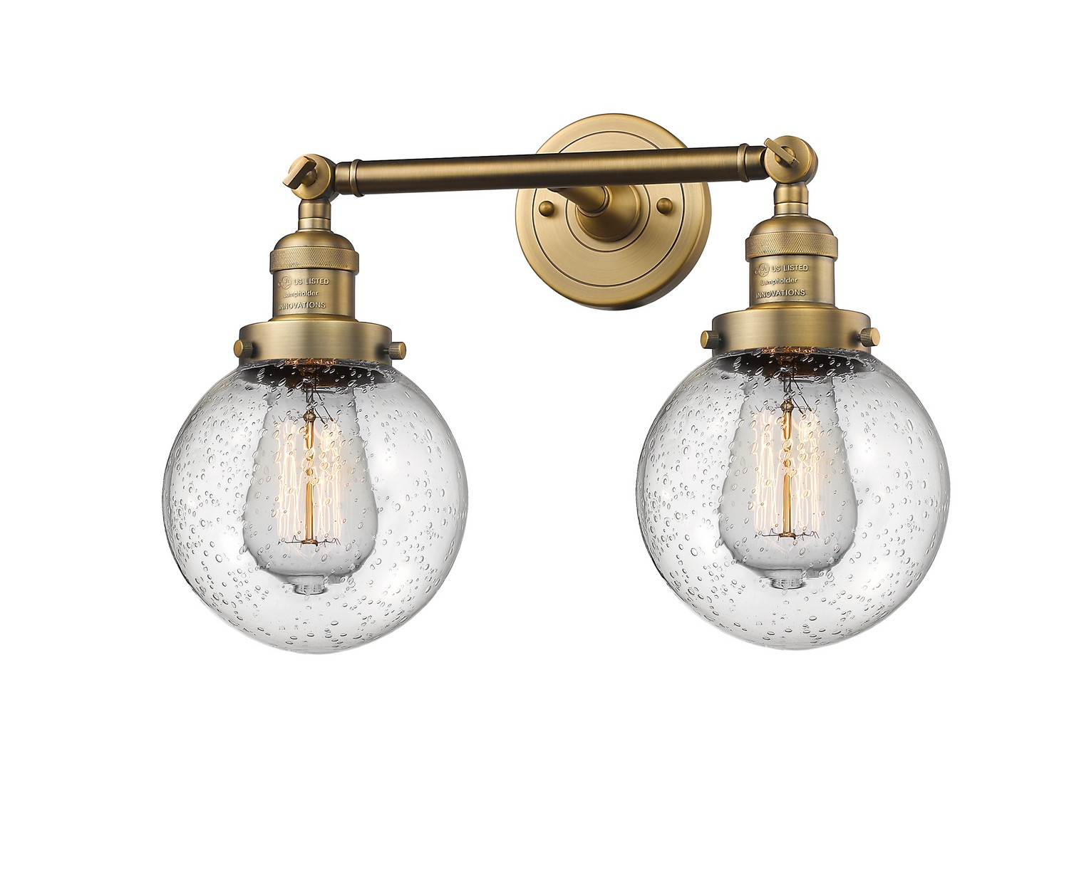 LED Bath Vanity by Innovations - Franklin Restoration Collection, Brushed Brass Finish - 208-BB-G204-6-LED