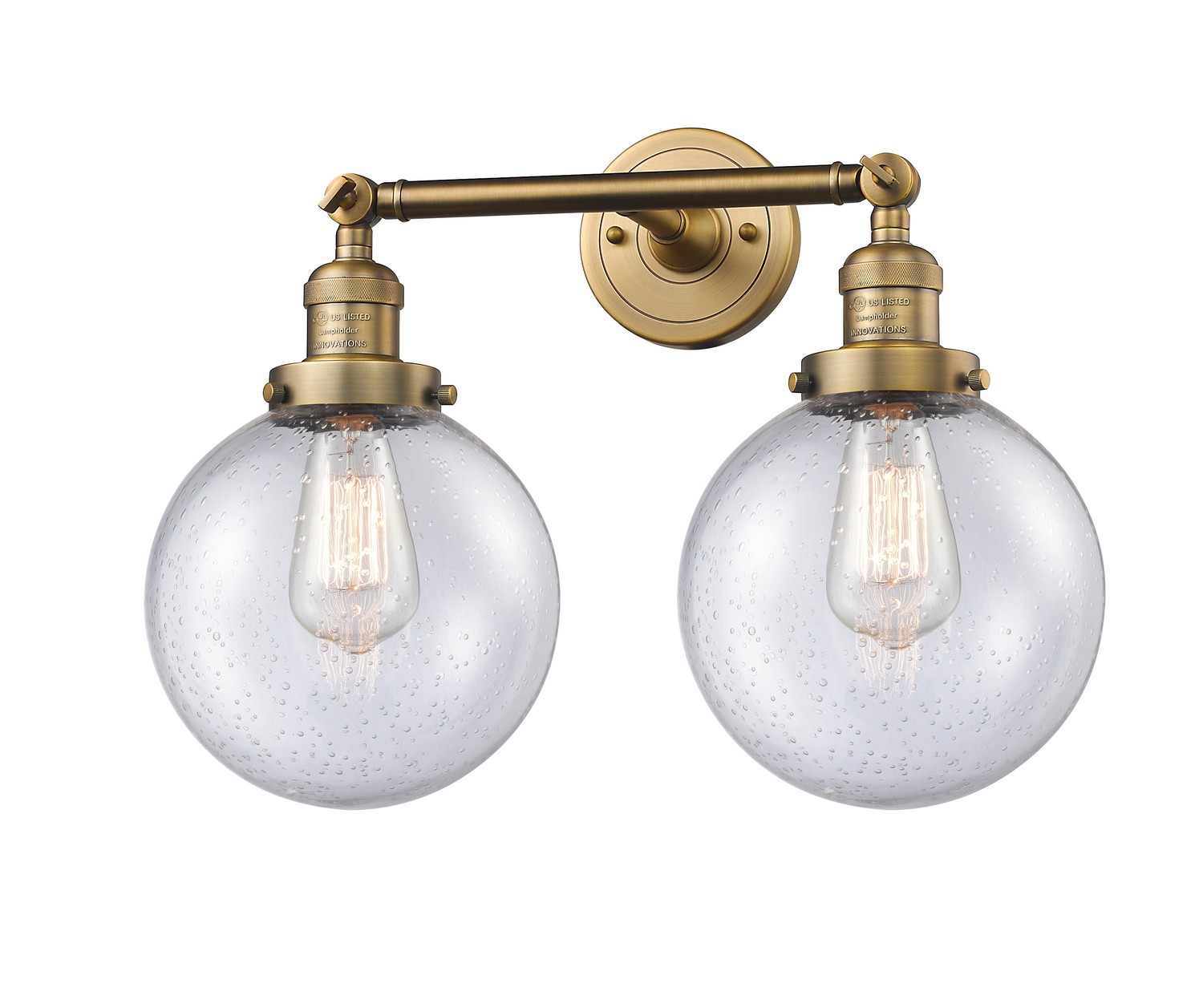 LED Bath Vanity by Innovations - Franklin Restoration Collection, Brushed Brass Finish - 208-BB-G204-8-LED