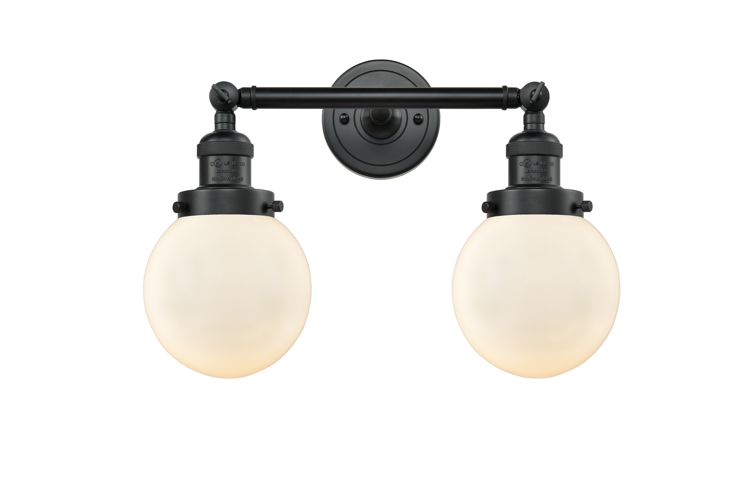 LED Bath Vanity by Innovations - Franklin Restoration Collection, Matte Black Finish - 208-BK-G201-6-LED