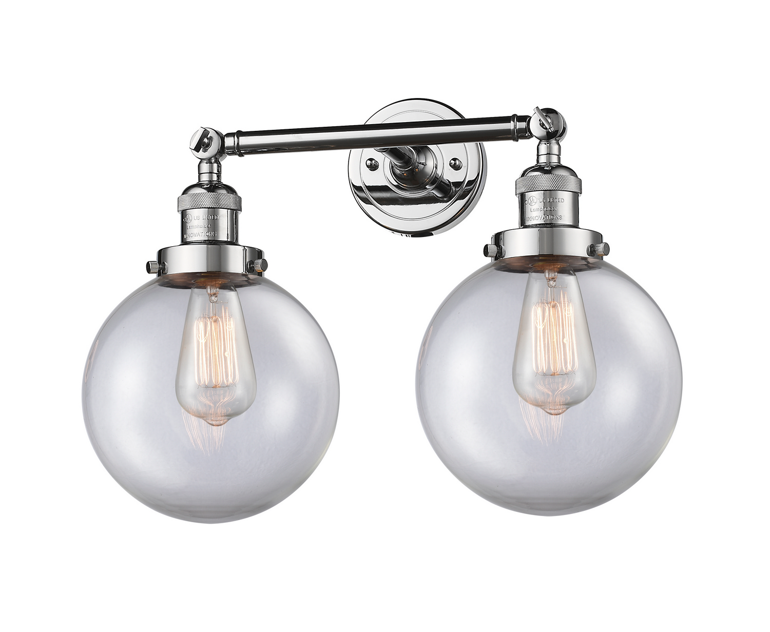 Two Light Bath Vanity by Innovations - Franklin Restoration Collection, Polished Chrome Finish - 208-PC-G202-8