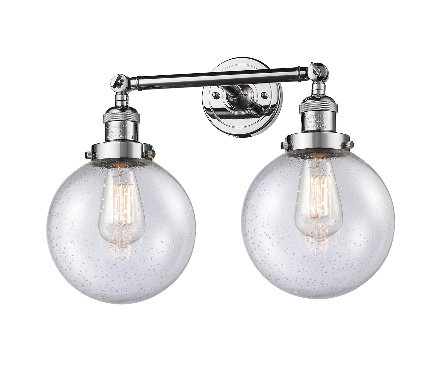 Two Light Bath Vanity by Innovations - Franklin Restoration Collection, Polished Chrome Finish - 208-PC-G204-8