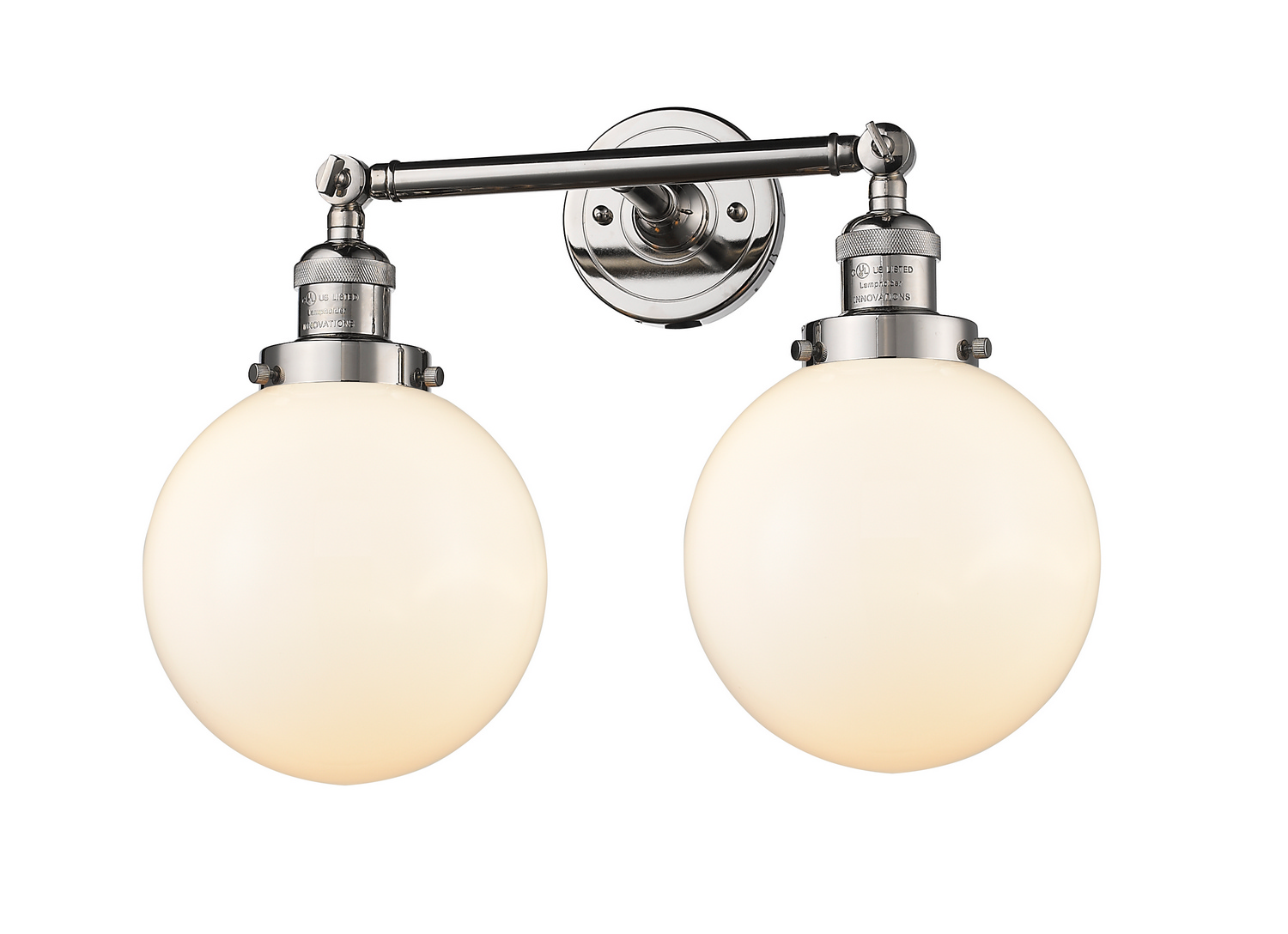 Two Light Bath Vanity by Innovations - Franklin Restoration Collection, Polished Nickel Finish - 208-PN-G201-8