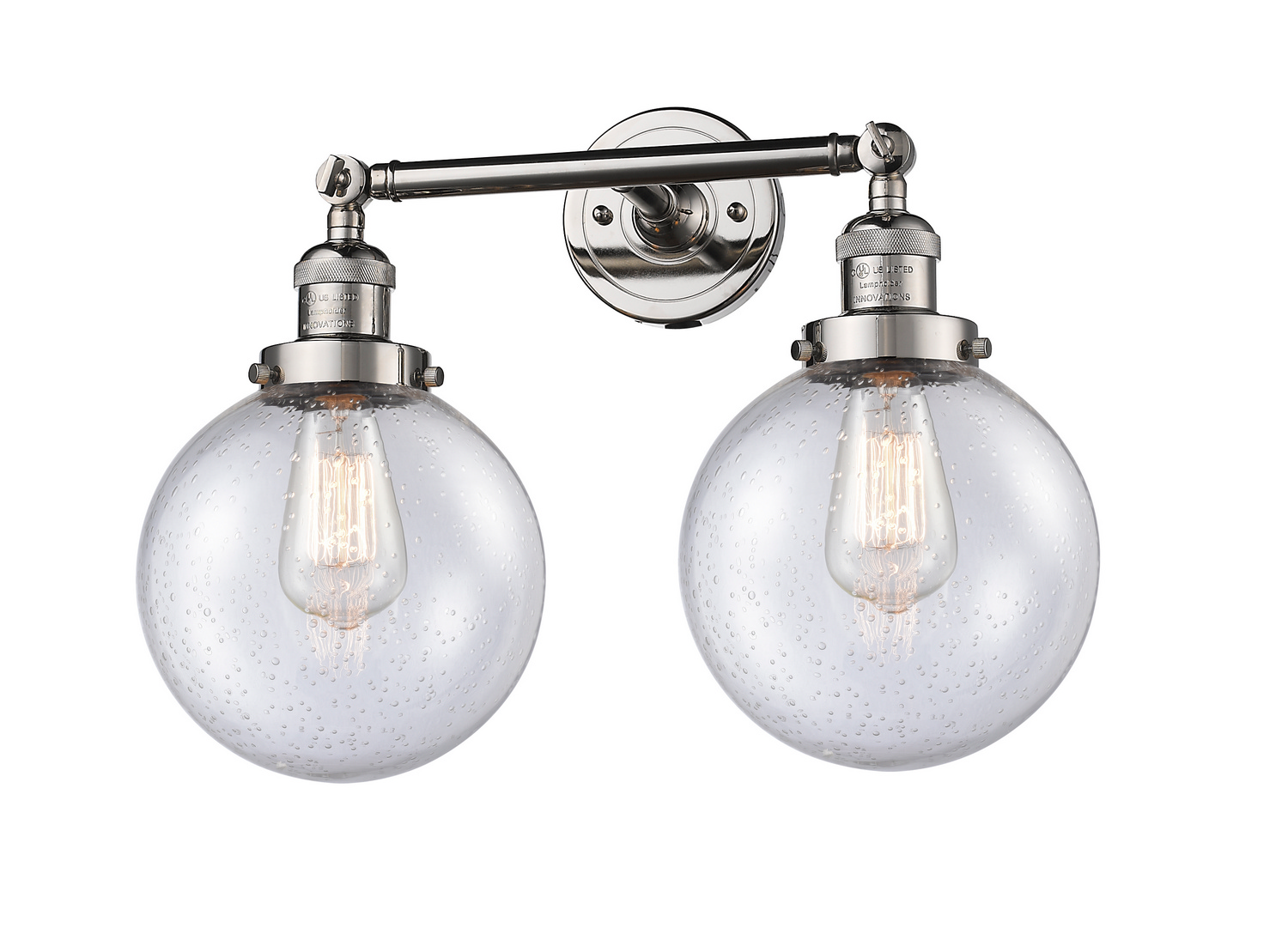 Two Light Bath Vanity by Innovations - Franklin Restoration Collection, Polished Nickel Finish - 208-PN-G204-8