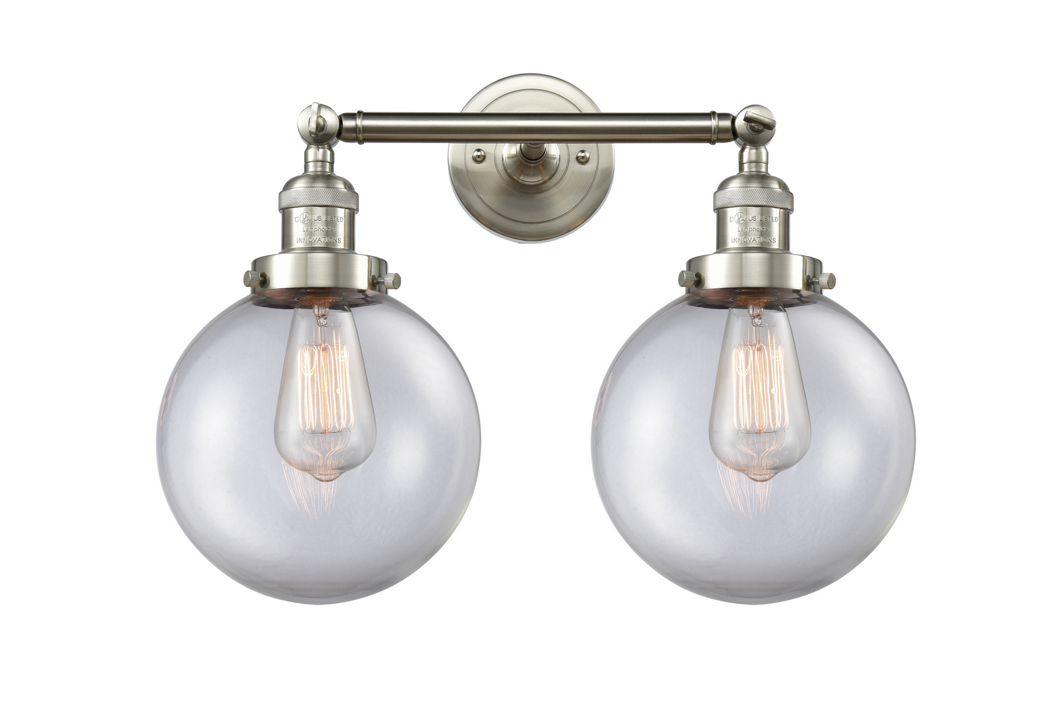 Two Light Bath Vanity by Innovations - Franklin Restoration Collection, Brushed Satin Nickel Finish - 208-SN-G202-8