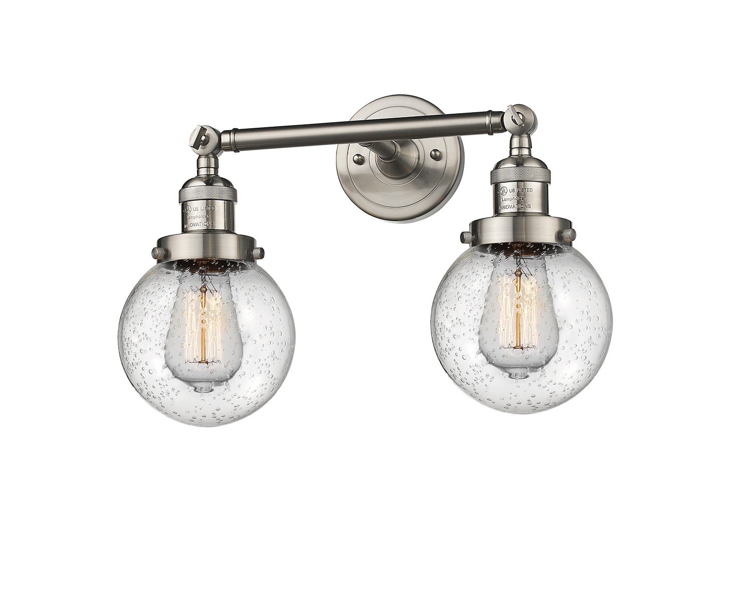 Two Light Bath Vanity by Innovations - Franklin Restoration Collection, Brushed Satin Nickel Finish - 208-SN-G204-6