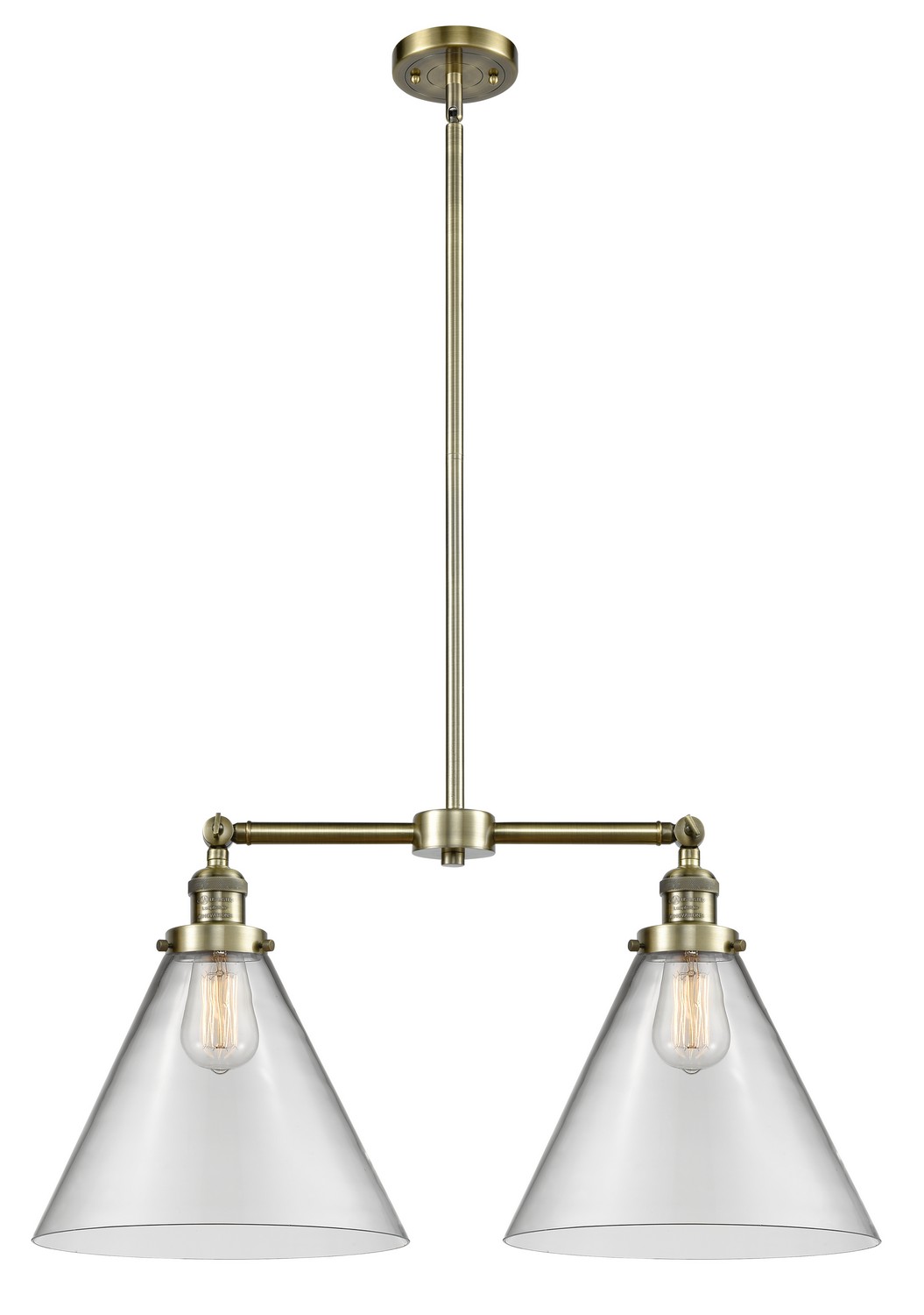 LED Island Pendant by Innovations - Franklin Restoration Collection, Antique Brass Finish - 209-AB-G42-L-LED