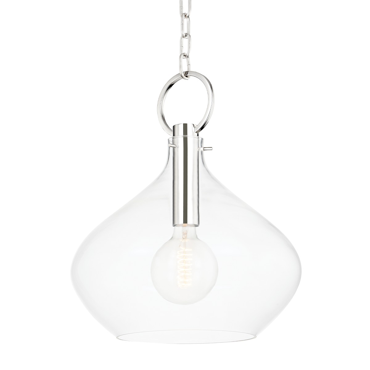 Hudson Valley Lina One Light Large Pendant in Polished Nickel - BKO253-PN
