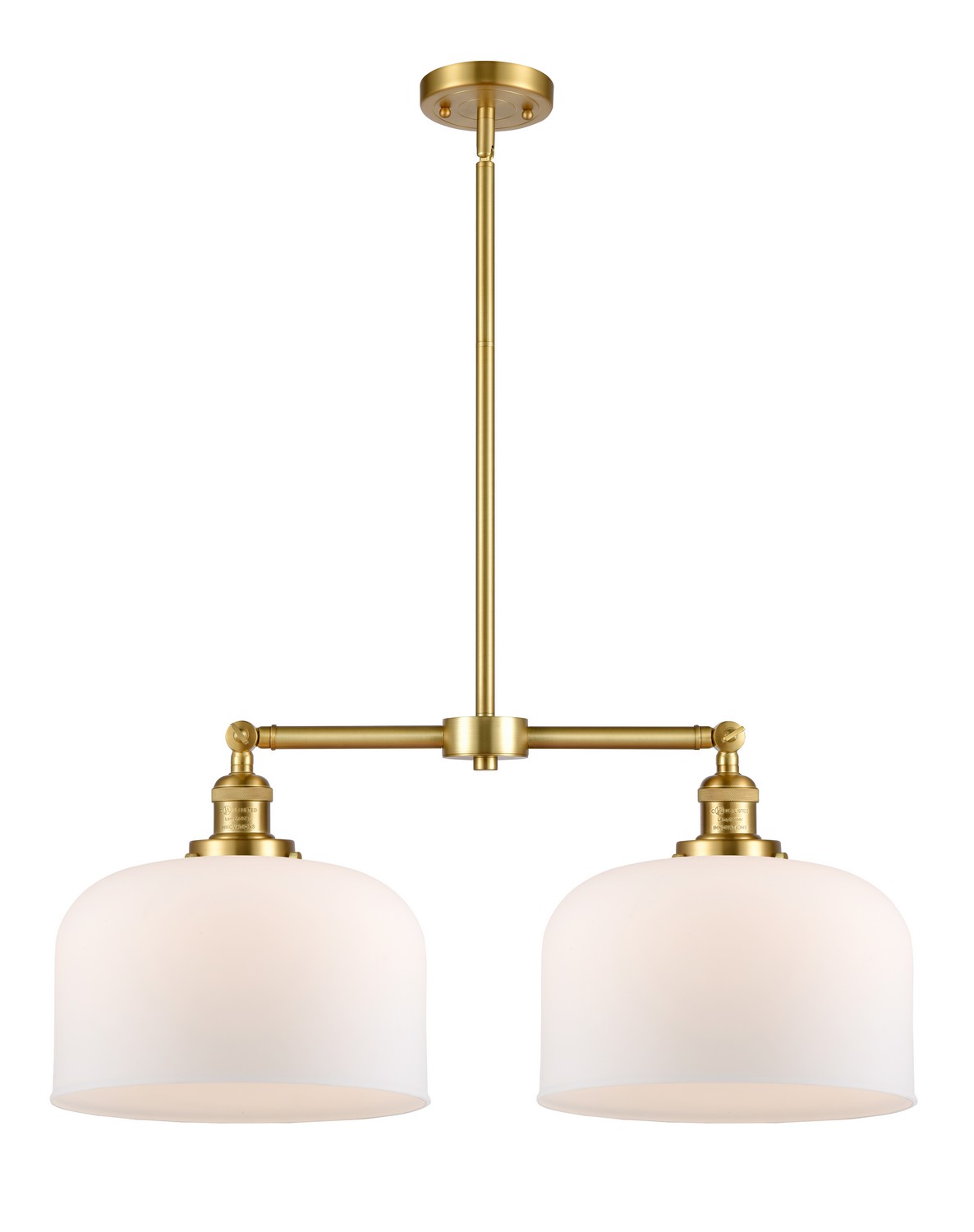 Two Light Island Pendant by Innovations - Franklin Restoration Collection, Satin Gold Finish - 209-SG-G71-L