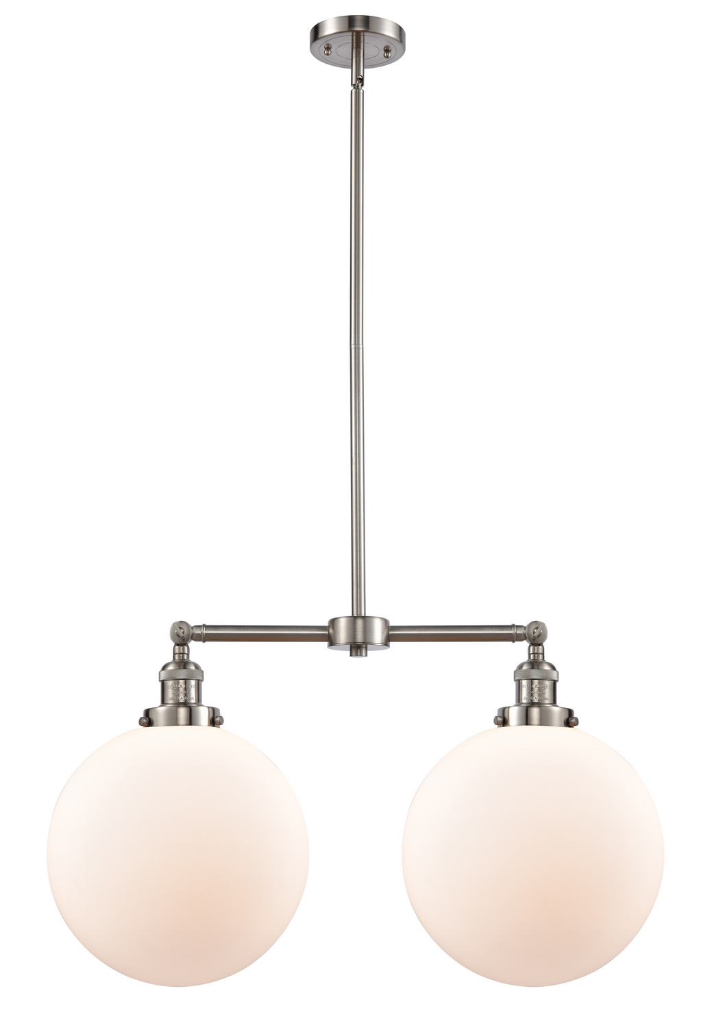 Two Light Island Pendant by Innovations - Franklin Restoration Collection, Brushed Satin Nickel Finish - 209-SN-G201-12