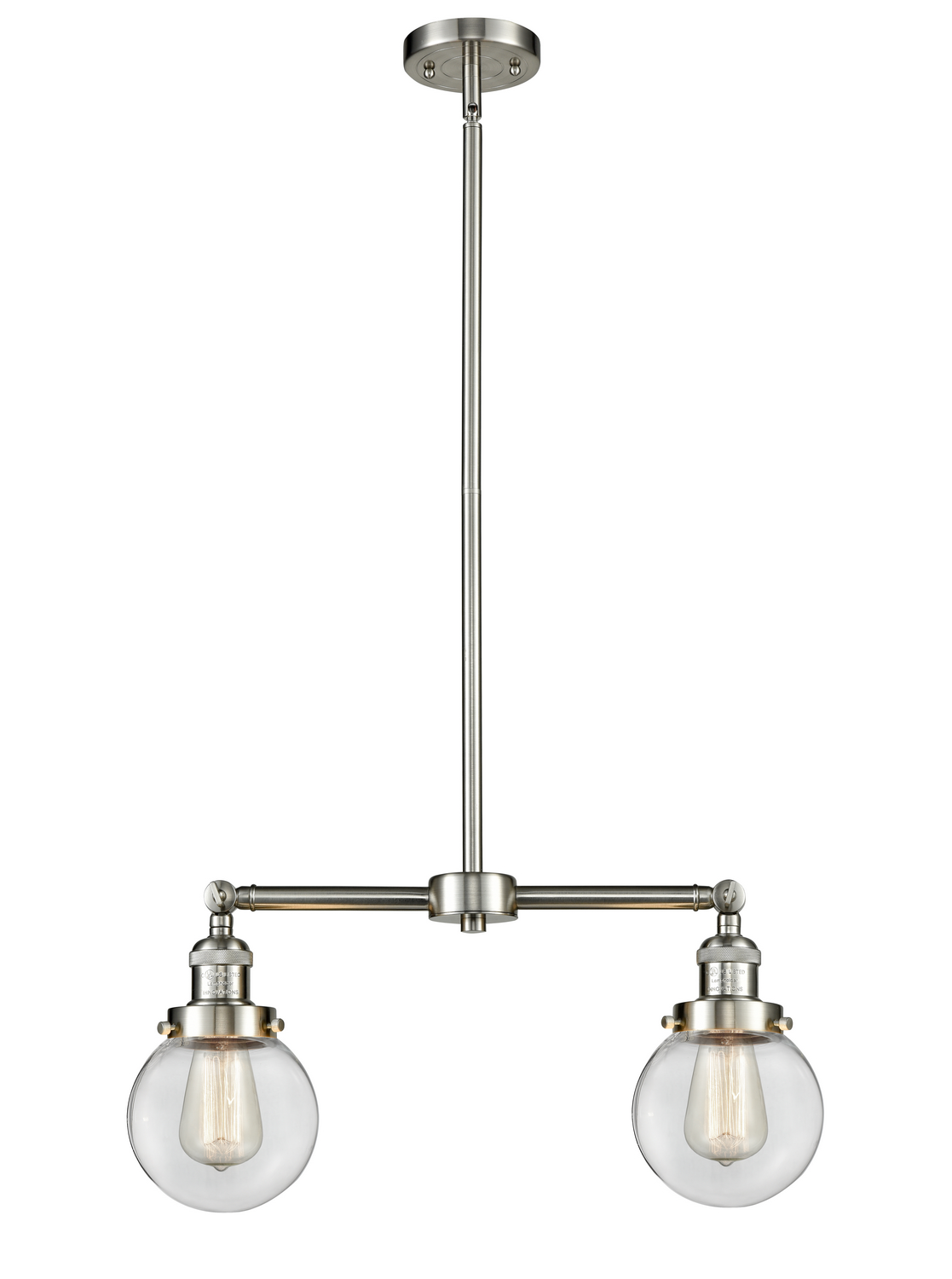 LED Island Pendant by Innovations - Franklin Restoration Collection, Brushed Satin Nickel Finish - 209-SN-G202-6-LED