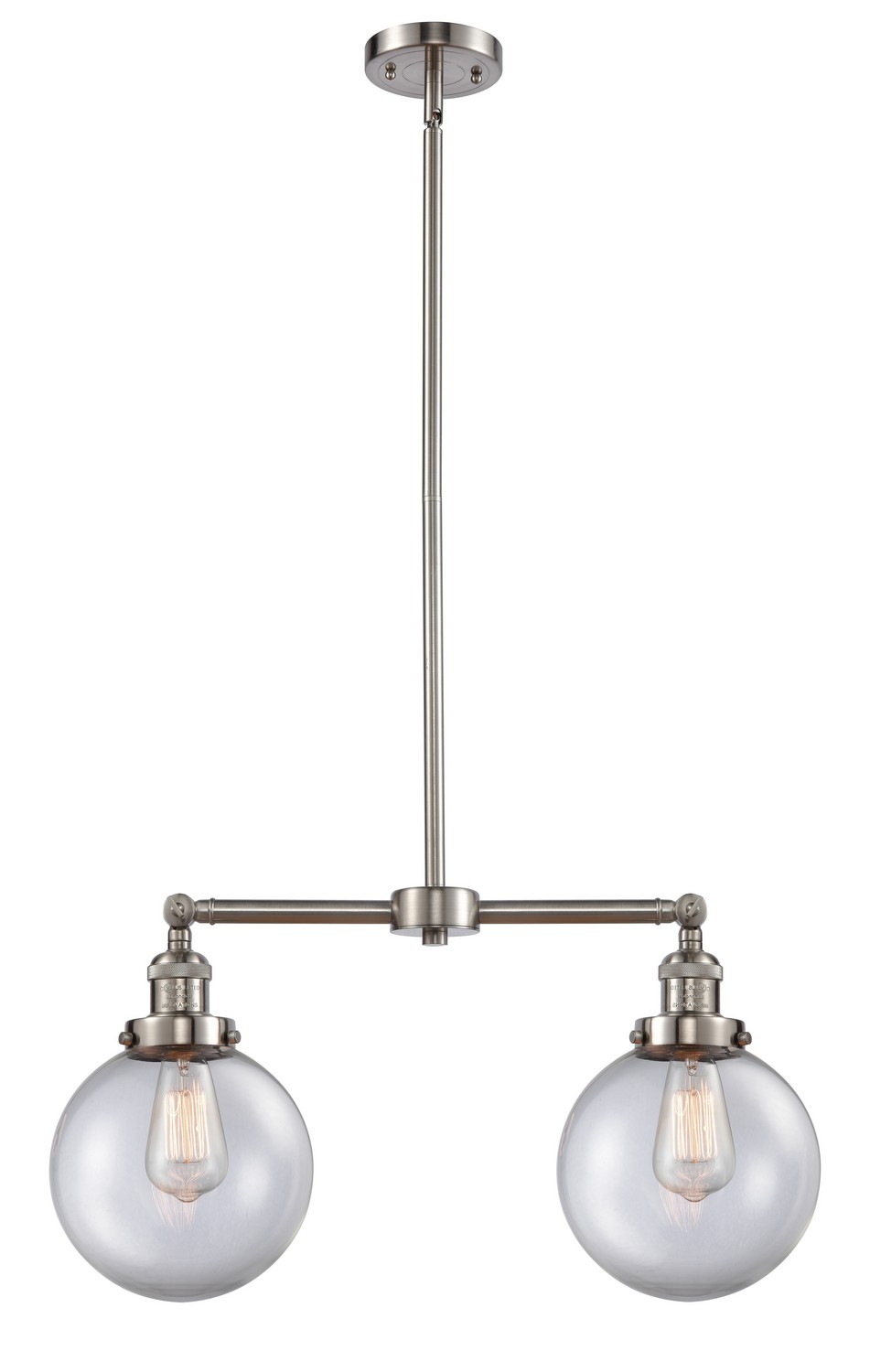 LED Island Pendant by Innovations - Franklin Restoration Collection, Brushed Satin Nickel Finish - 209-SN-G202-8-LED